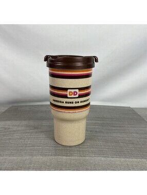Dunkin Donuts CM-16 Specks Travel Mug America Runs On Dunkin 16oz